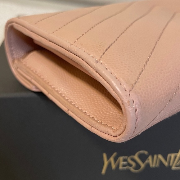 Yves Saint Laurent Blush Pink Leather Wallet - Picture 6 of 15